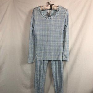 NWOT - Karen Neuburger Girl's Fitted L/Slv Plaid Pajama Set - Sz M (10)